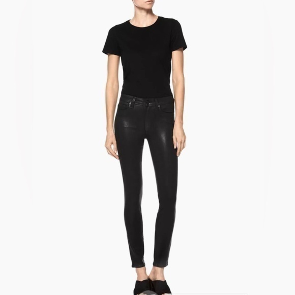 Paige Black Luxe Hoxton High-Rise Coated Ankle Skinny Jeans Women’s size 27 4
